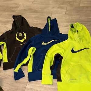 Nike Kids' Hoodie Set - Black, Blue, and Neon Yellow